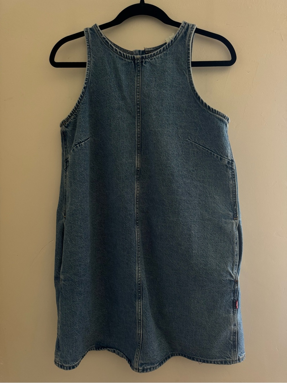 Denim Sleeveless Shift Dress - Blue